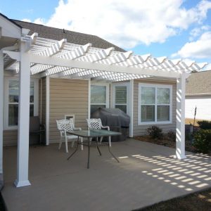 white attached pergola kit