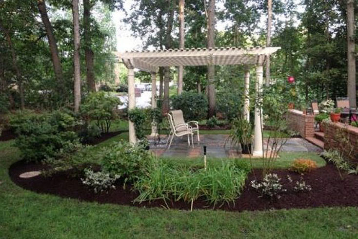 12X12 almond colored pergola for backyard