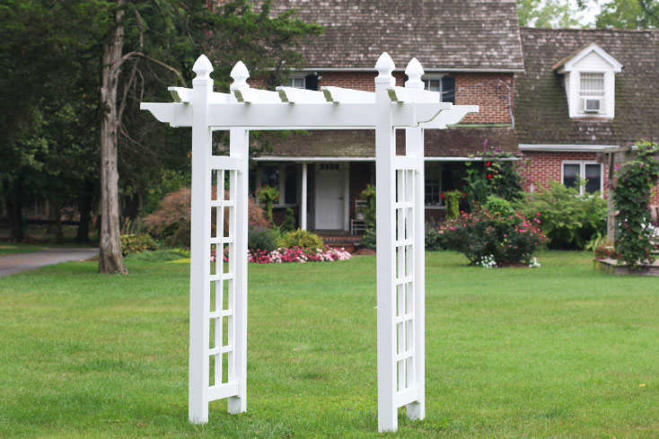 backyard vinyl arbor