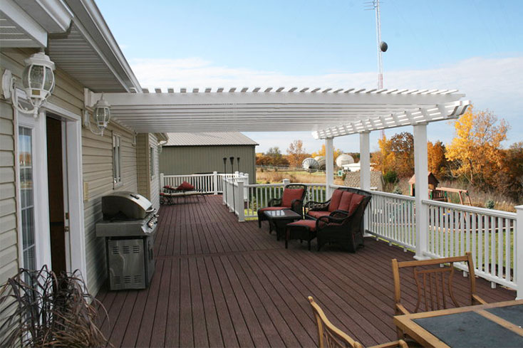 attached pergola for large deck