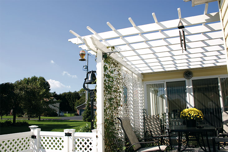 attached amish built pergola