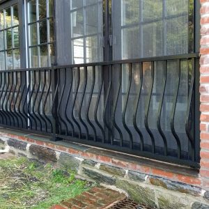 montego curved black aluminum window railing