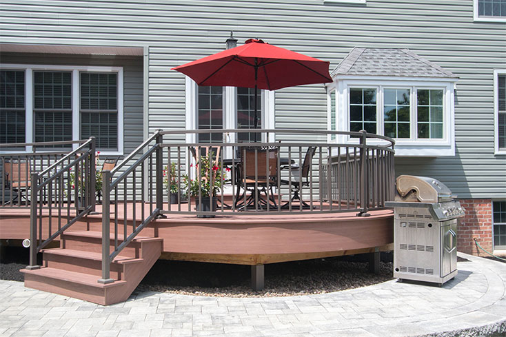 backyard transformation with new deck railings