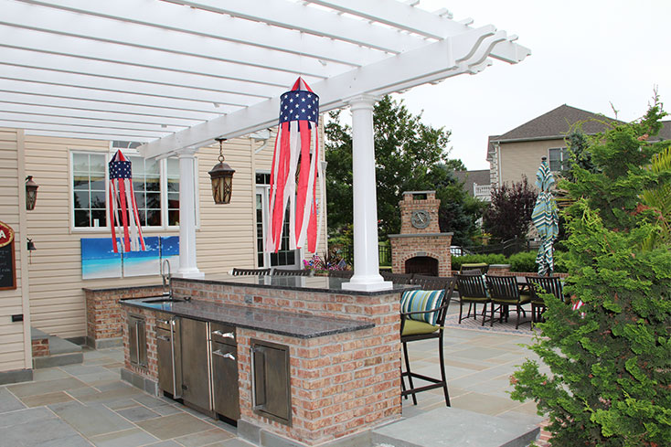 patio pergola design for outdoor kitchen