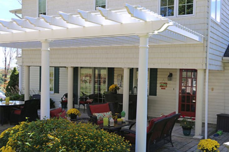 vinyl attached DIY pergola kit