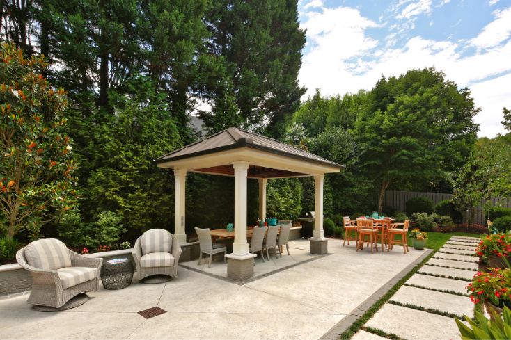 Pavilion as Backyard Shade Structure on Patio