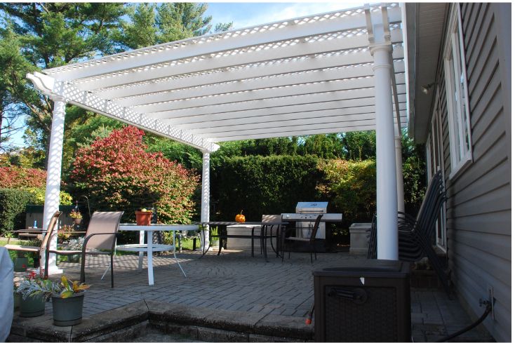 Contemporary Pergola Kit Made of Vinyl for Patio