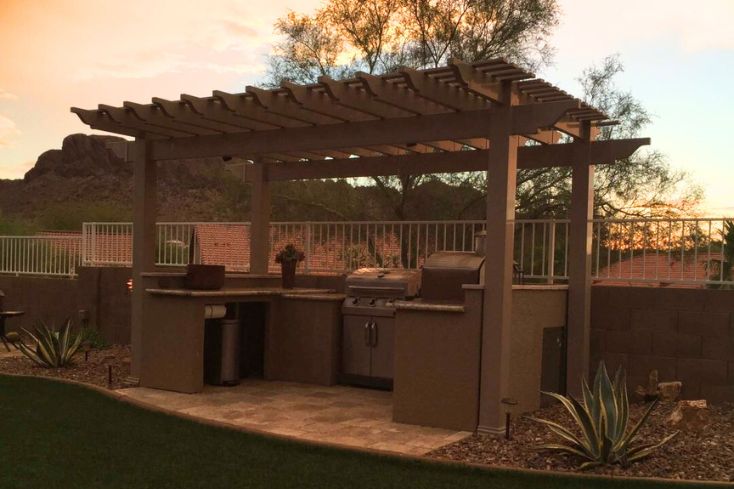 pergola placement for outdoor kitchen